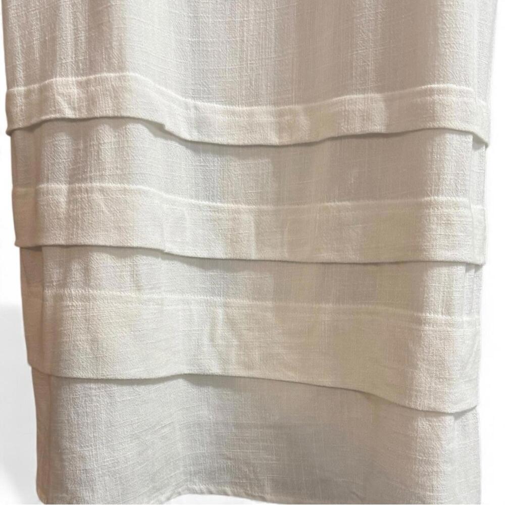 Splendid Celine Tiered Mini dress Linen Sleeveless Ramie Sheath NWT White Sz M - Picture 5 of 9